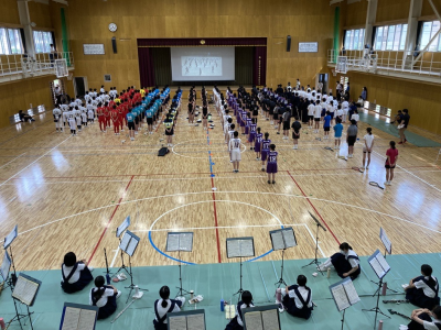 甲府市総合体育大会選手壮行会の様子